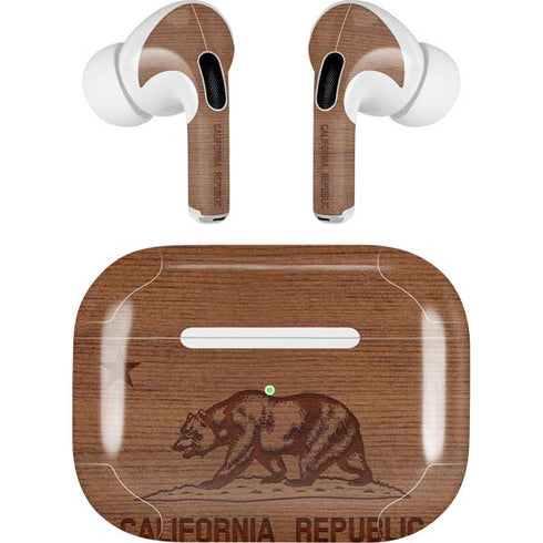California Wood Flag AirPods Skins